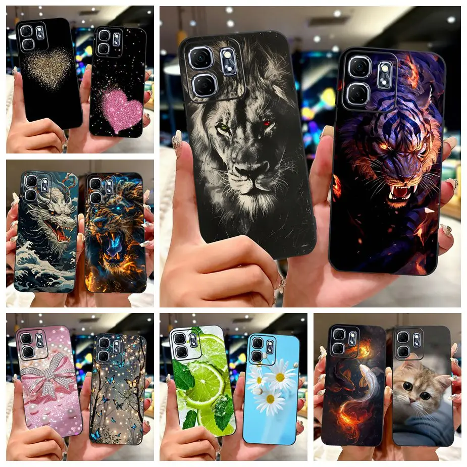 For Infinix Hot 50i Case X6531 Cool Lion Tiger Pattern Cover Soft Silicone Phone Case For Infinix Smart 9 Smart9 HD Fundas Coque