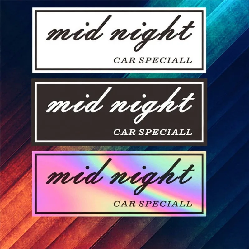 1Pc 2D Flat Matte Mid Night Letter Waterproof Removable Vinyl Sticker JDM Car Motorcycle Helmet Laptop Cup Toolbox Holiday Decal