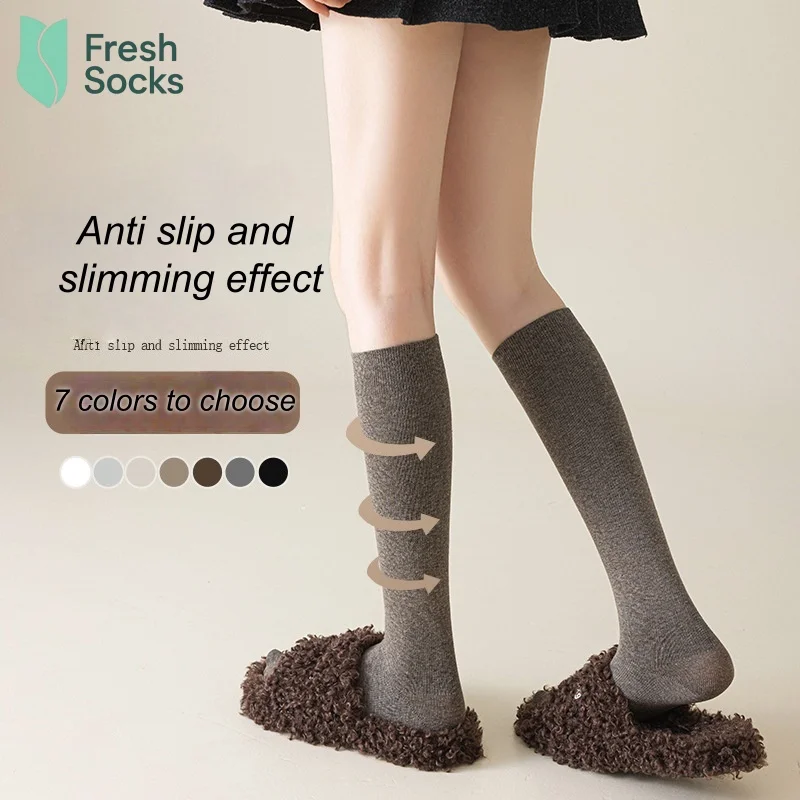 

3 пары гольфов, женские удобные впитывающие пот повседневные чулки, хлопковые носки до колена, носки до бедра для девочек