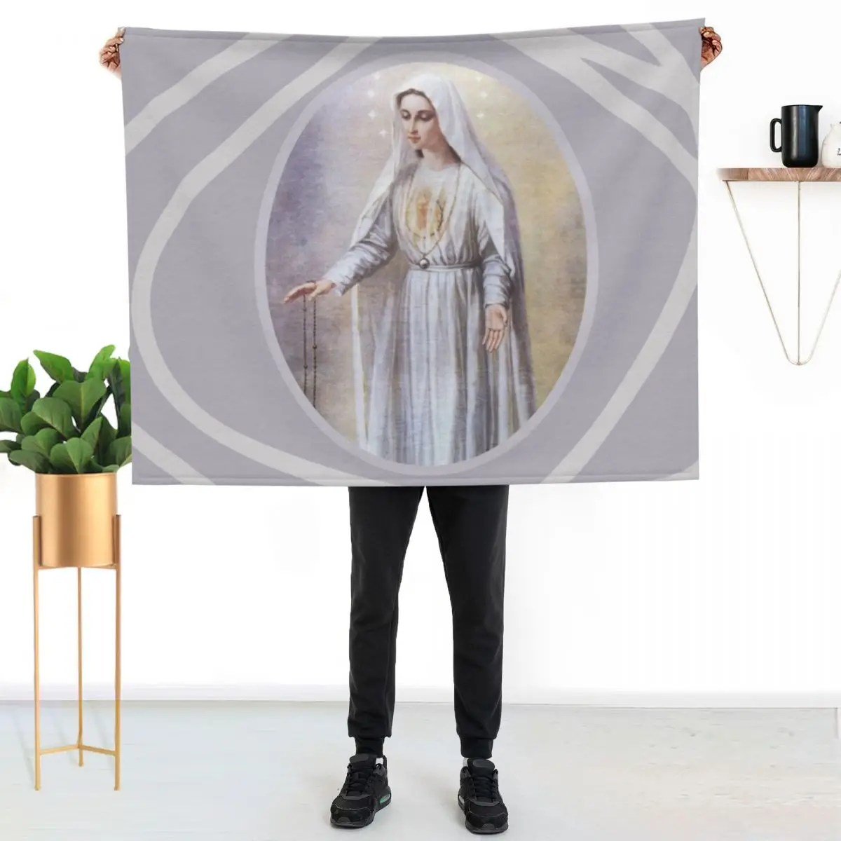 

Immaculate Heart of Mary, Virgin Mary, Mother of God Throw Blanket Cozy Light Blanket for Travel Camping Picnic