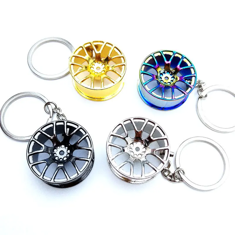 Creative Car Turbo Brake Disc Key Chains Metal Car Modified Components Keyring for Men Bag Pendant Motorcycle Accessories Gift