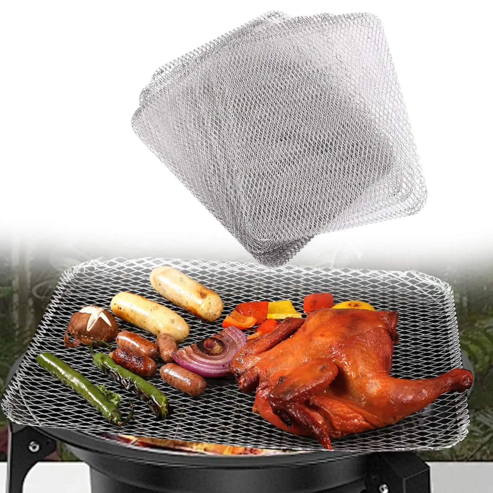 

10 шт. одноразовая сетка для гриля, сетчатый коврик для гриля для барбекю для пикника с рюкзаком