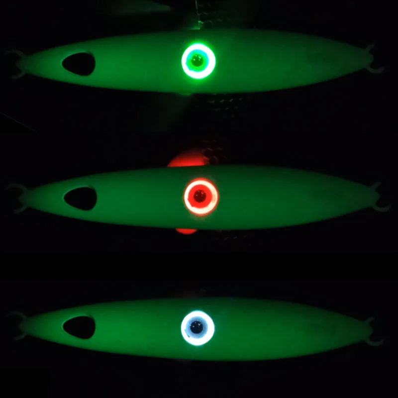 Luminous Glow Lead Jig Knife with Led Hairtail, Slow Jigging Lure Assist Hook, Sea Bass Fishing Game, Fishing Game