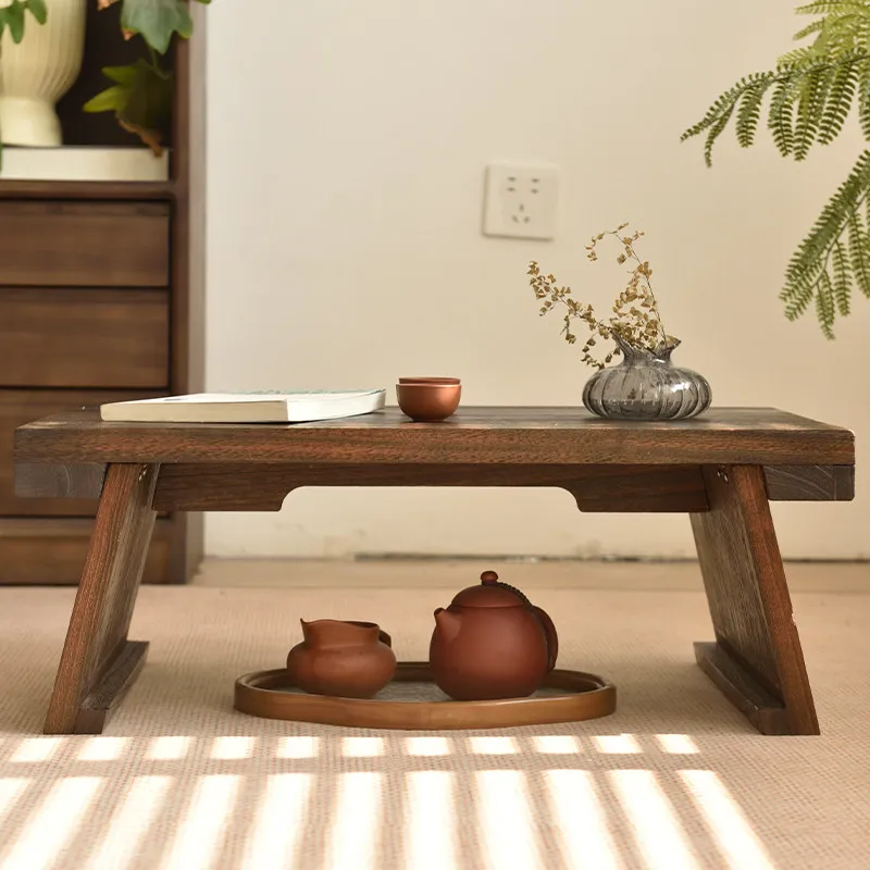 Extra Large Premium Sturdy Chinese Solid Wood Foldable Tatami Low Tea Table, Multi-Purpose for Windowsill, Balconies & Homes Pro