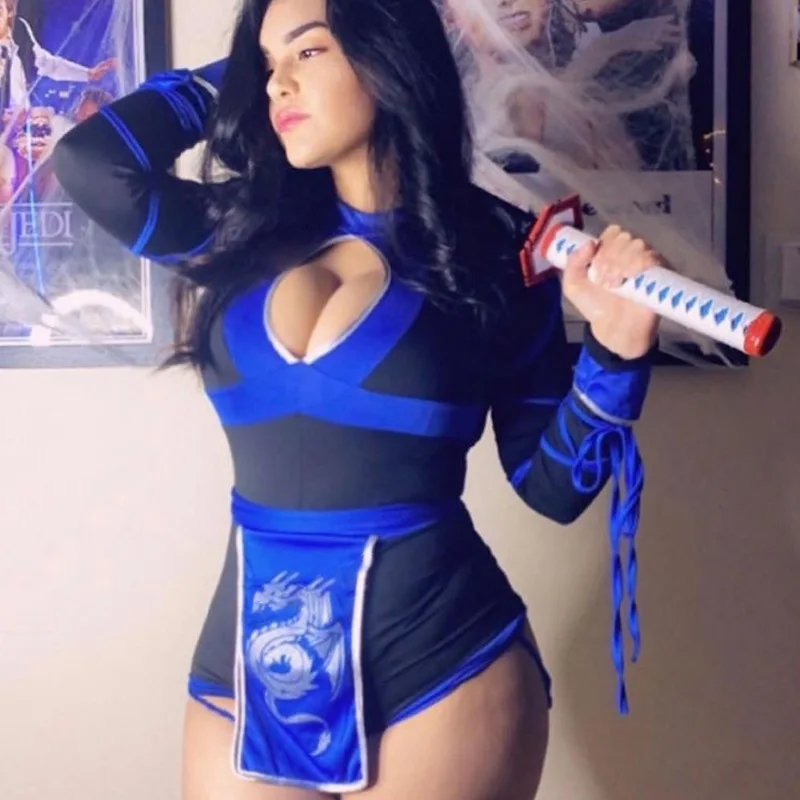 Ninja cosplay anime traje de halloween para mulher adulto cosplay dragão ninja guerreiro traje