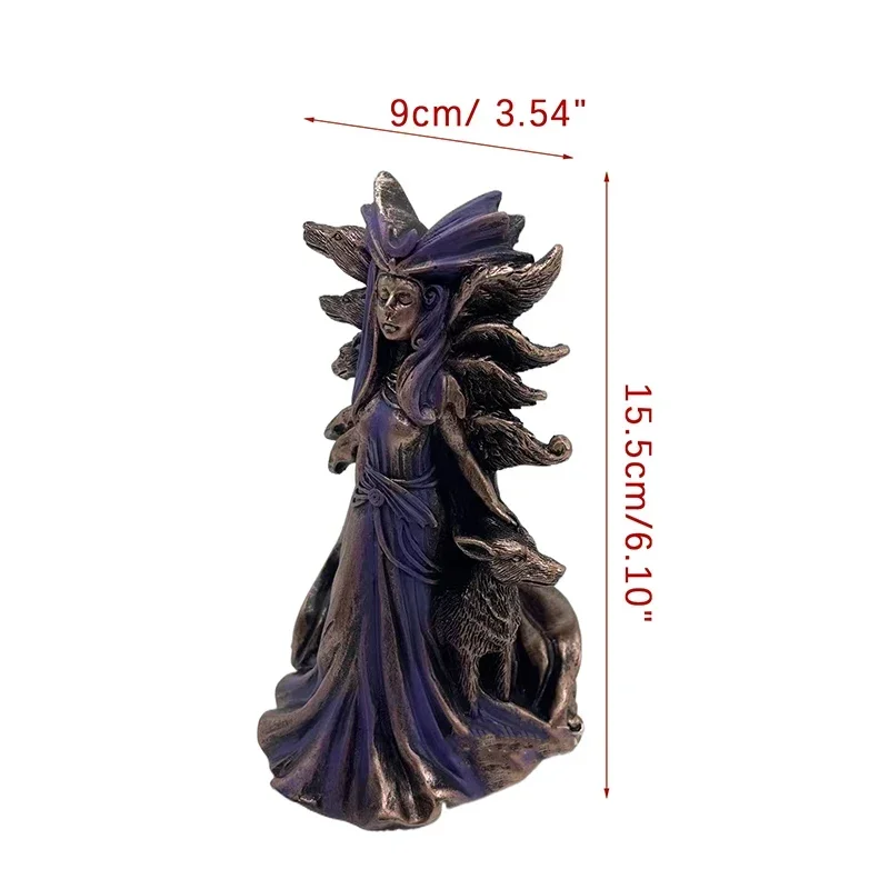 2026  Hecate Greek Goddess of Magic with Her Hounds Statue Figurine Modern Art Resin Witch Hound Sculpture Home Living Room