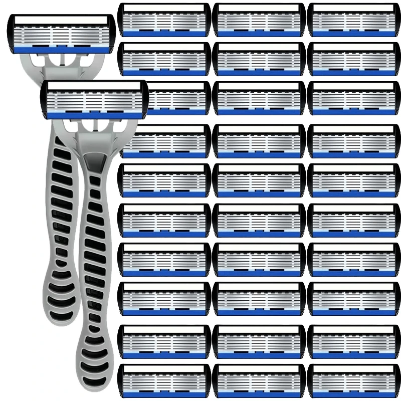 Men's Convenient Multi-Blade Shaver: Effortless Bald Head & Body Hair Grooming For Unisex Washable Shave Clean In One Strok ﻿ ﻿