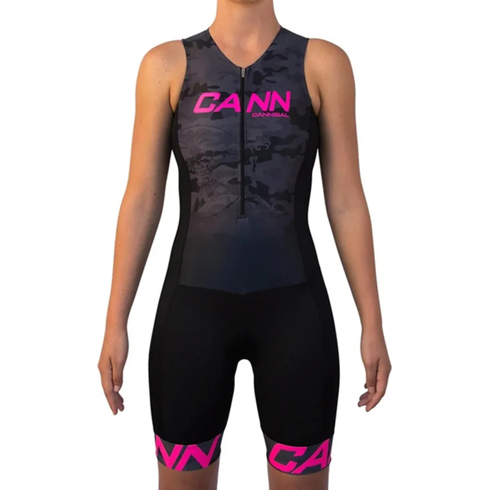 Cannibal Women's Cycling Jumpsuit Summer Sleeveless Triathlon Road Bike Jumpsuit Ciclismo Feminina Swimwear Custom Running Suit