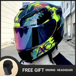 Classic Vintage Helmet Dual Visor Helmets Full Face Motorcycle Capacete Motocross for Men and Women Four Seasons