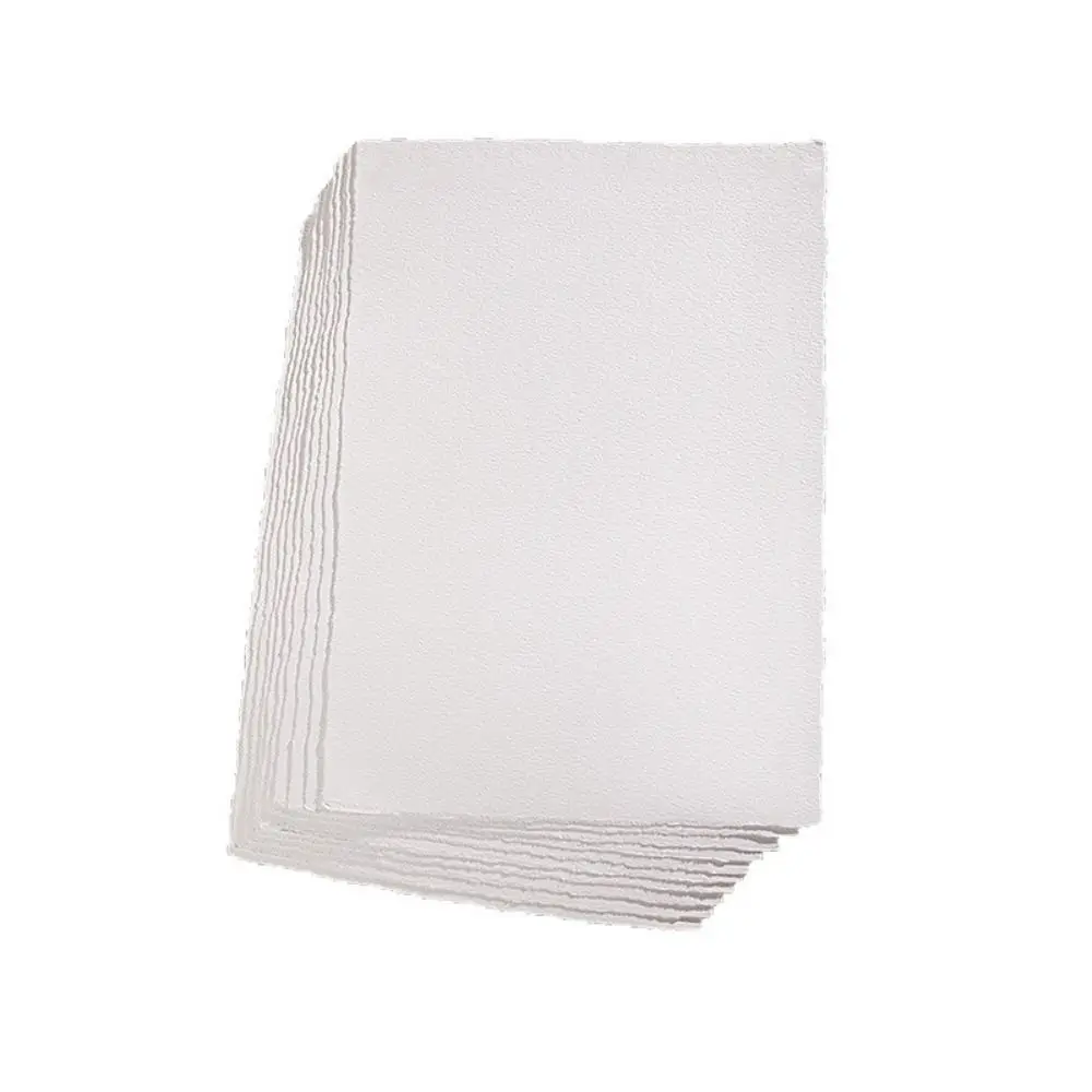 

10pcs Simple Cotton Watercolor Paper A4/A5/A6 Hand-torn Edges Drawing Paper Medium-texture Painting Paper Students