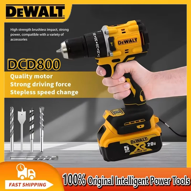 Dewalt DCD800 2000RPM Cordless Impact Drill 1/2 Inch Brushless Electric Screwdriver Lithium Electric Tool For Dewalt 20V Battery