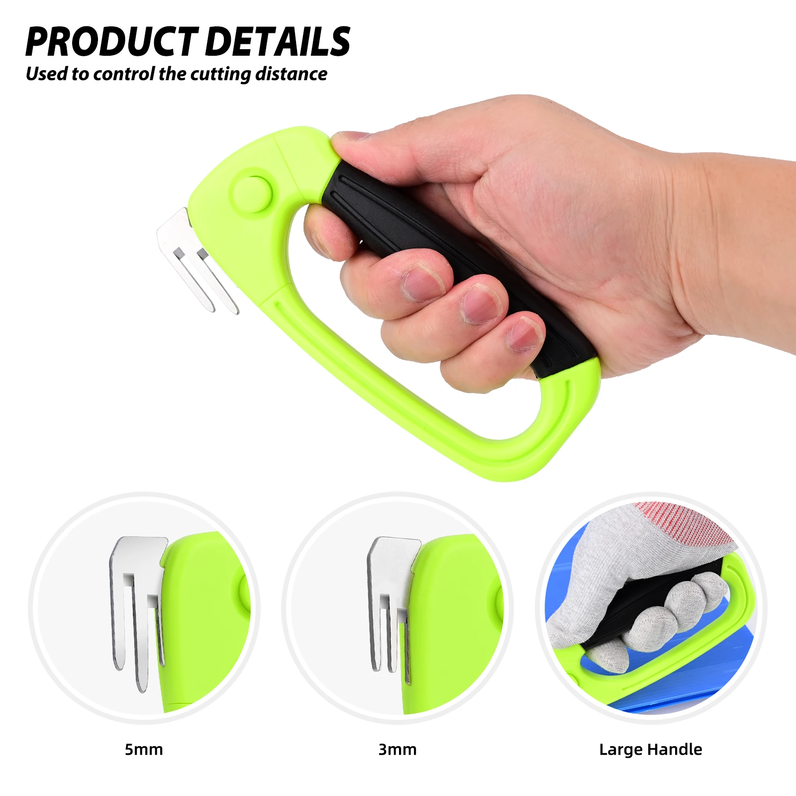 EHDIS 3MM/5MM Corrugated Plastic Sheet Notching Slitting Knife ABS PP Hollow Board Trimmer DIY Crafts Safety Cutter 2pcs/Pack
