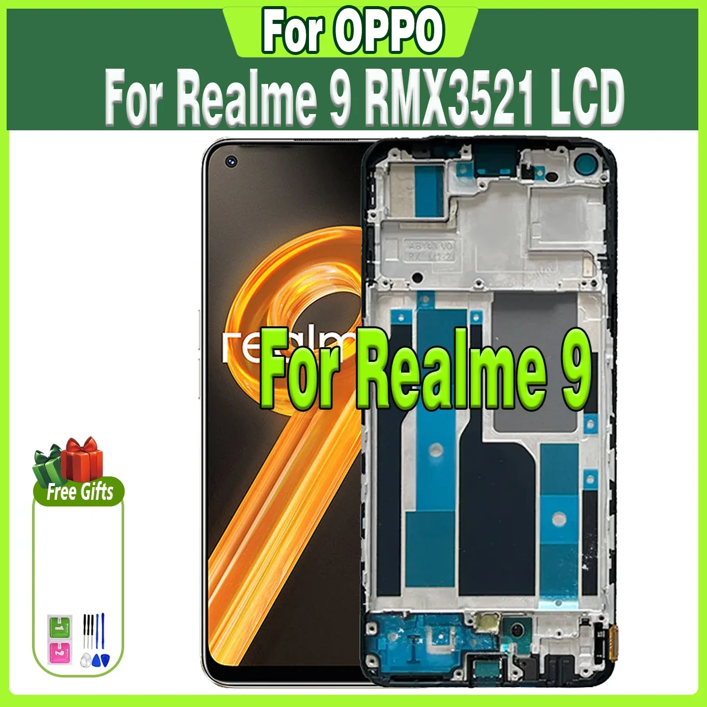 

100% Tested 6.4" LCD For OPPO Realme 9 RMX3521 LCD Display For Realme 9 4G LCD Display Touch Screen Digiziter Assembly