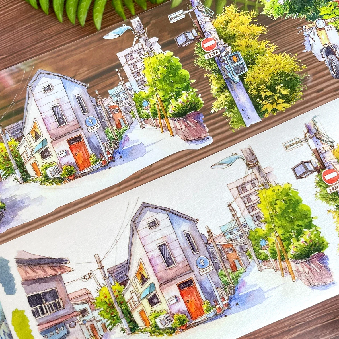 5.8 House Tree Street PET Washi Tape Landscaping Forest Journal Landscape