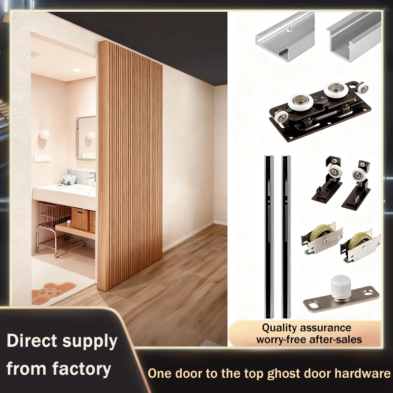 

Фурнитура для раздвижных дверей Summit полной высоты без следов с невидимой подвесной направляющей и двусторонним мягким закрыванием для двери ванной комнаты