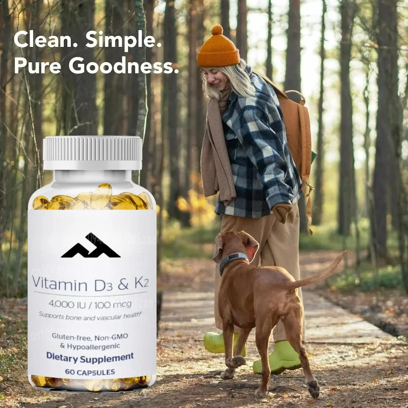 تغليف نقي فيتامين د3 و ك2 | دعم صحة العظام والأوعية الدموية | 60 كبسولة #6