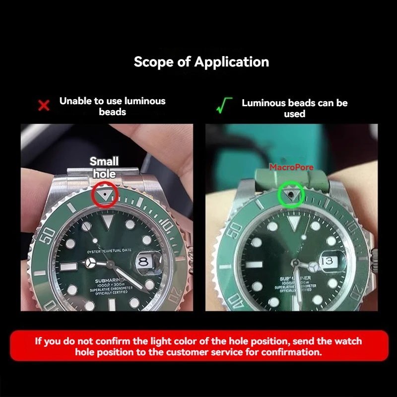 녹색 파란색 시계 베젤 비즈 빛나는 Submariner 베젤 삽입 시계 부품 12 시계 위치 롤렉스 용 진주 시계 베젤 비즈