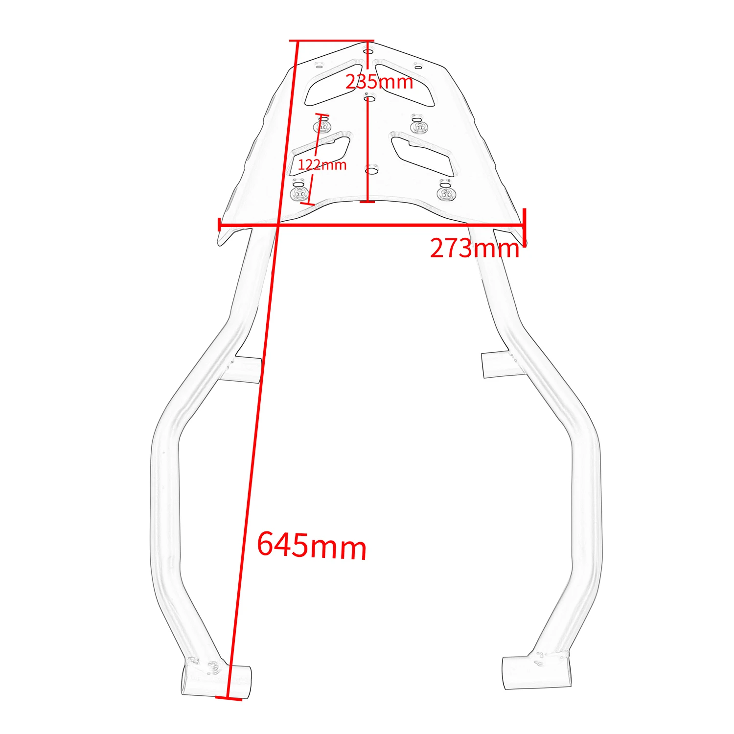 WOLFLINE Tenere700 Rear Luggage Rack Carrier for Yamaha Tenere 700 XTZ700 Rear Luggage Bracket Top Case Cargo Bracket 2018-2025