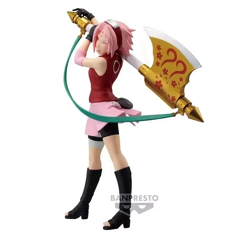 อะนิเมะต้นฉบับ Bandai S.H. figuarts Naruto Haruno Sakura Edition Narutop99ตุ๊กตาขยับแขนขาได้โมเดลอะนิเมะของเล่น ninjia 15cm ABS