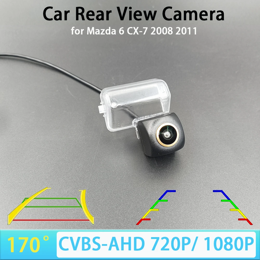 Picture: 170 Degree AHD 1080P NTSC Car Rear View Camera for Mazda 6 CX-7 2008 2011 Vehicle Parking Camera Trajectory/Ruler Night Vision