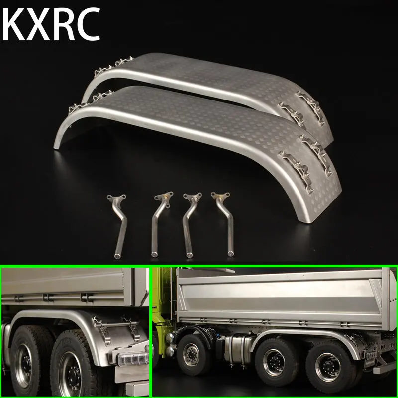 

Metal Biaxial Fender Skid Plate for 1/14 Tamiya RC Truck Trailer Tipper Scania 770S R620 Benz Actros Volvo MAN LESU DIY Parts