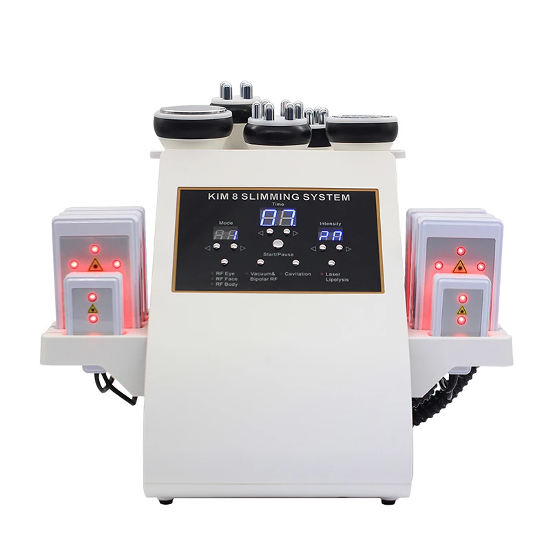 40K Ultrasonic Cavitation Vacuum Radio Frequency Laser 8Pads Lipo Laser Body Slimming Machine for Spa