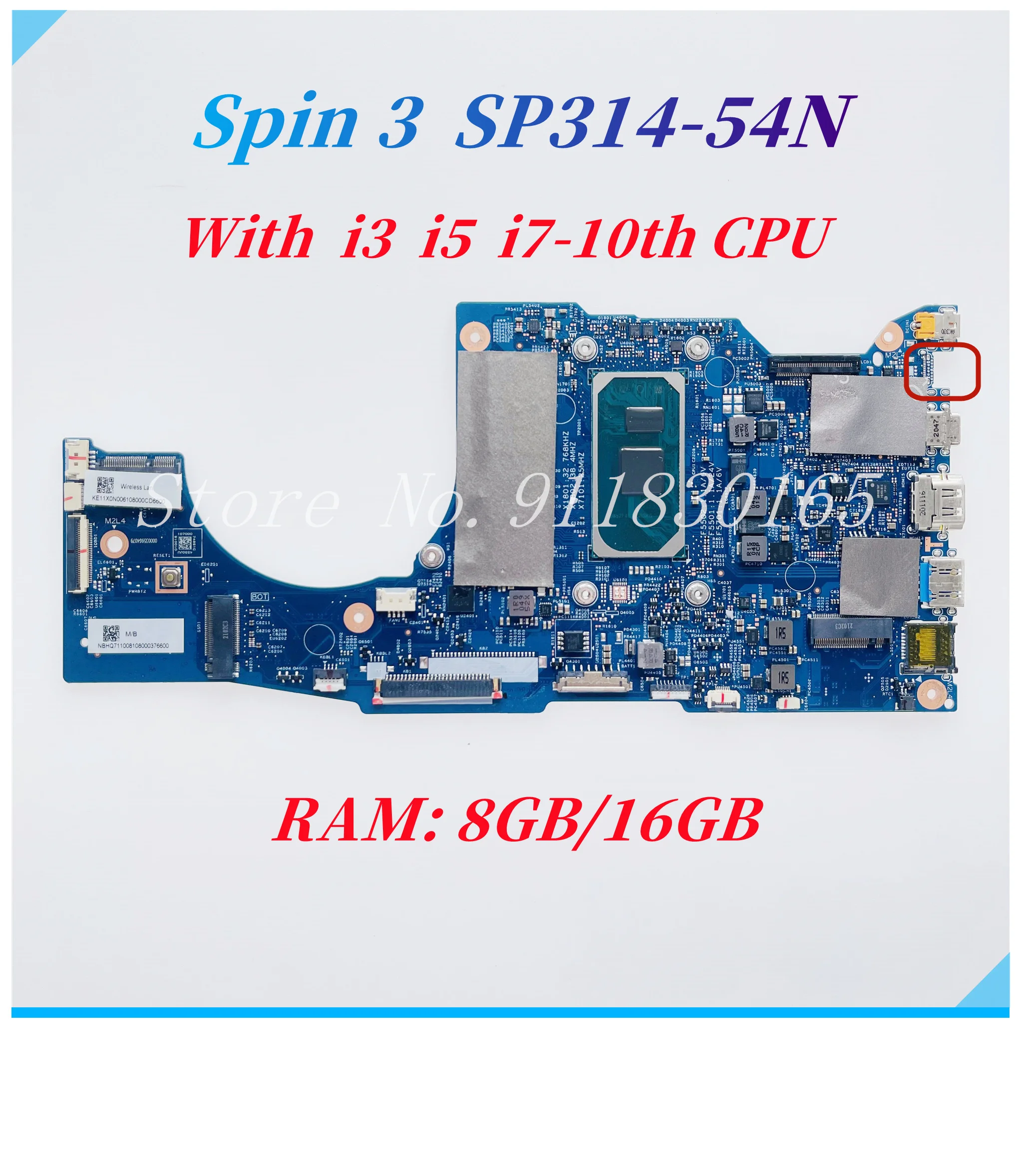 placa mae portatil para acer spin 197711 sp31454 sp314 54n core i3 i5 i7 10th cpu 4gb 8gb 16gb ram mainboard nbhq711008 01