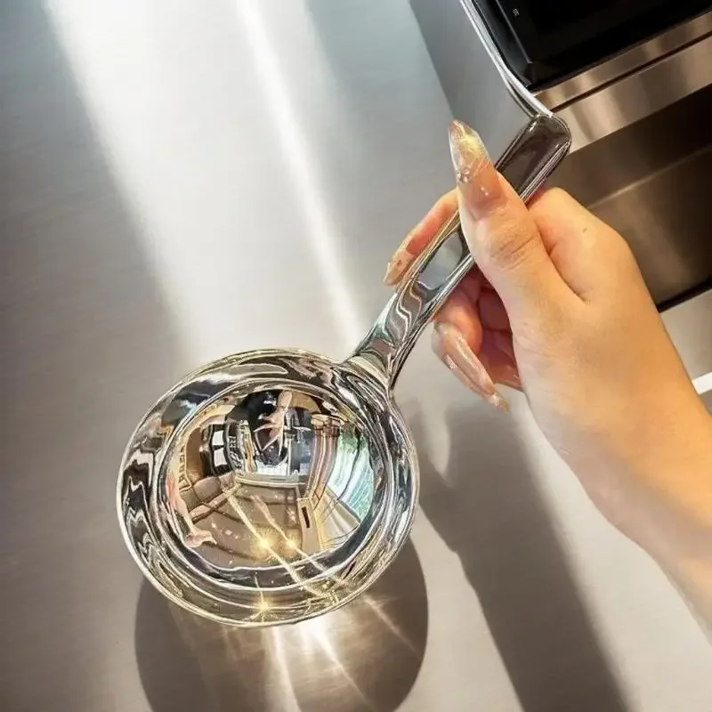 201 Stainless Steel Deepen Tablespoons Soup Ladle Short Handle Large Ramen Bouillon Spoon Kitchen Tableware Cooking Utensils