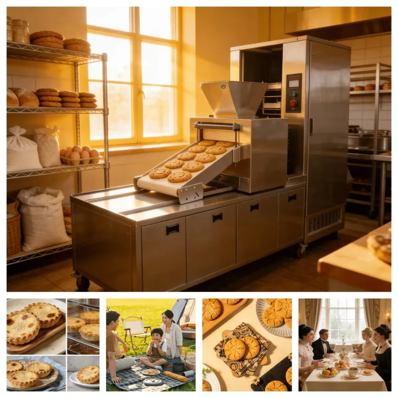 Peach Crisp & Biscuit Making Machine High Productivity Nuts Flour Milk PLC Controlled Bakery Equipment 220V/380V New