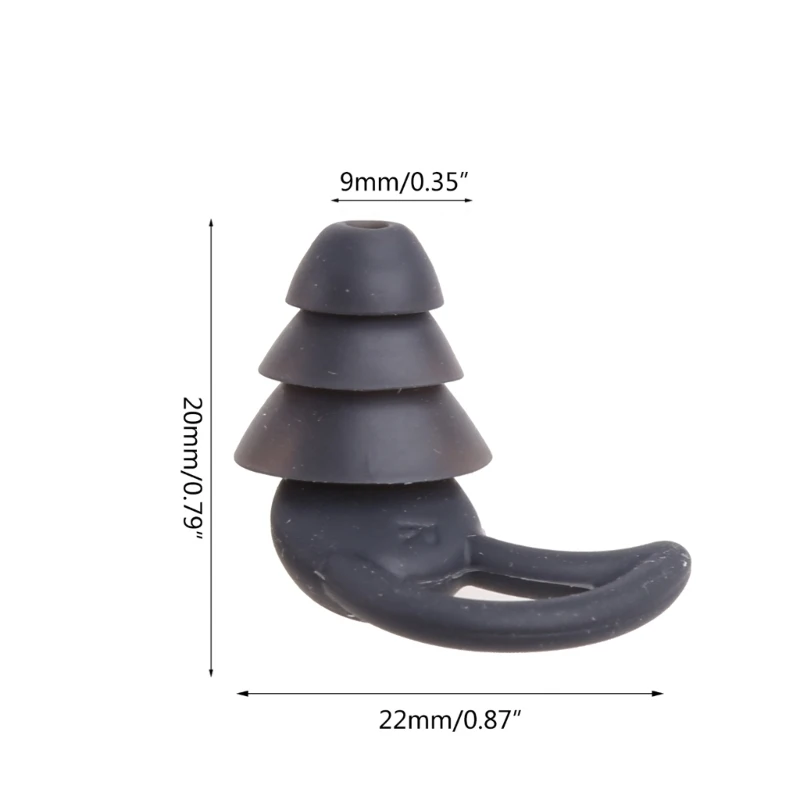 E9LB 1 Paar 3-Schicht-Silikon-Ohrstöpsel In-Ear-Fit-Ohrstöpsel zur Geräuschreduzierung für Kinder und Erwachsene