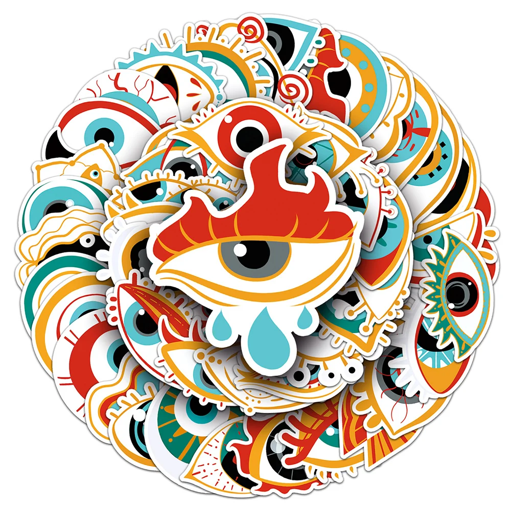 10/30/50pcs Funny Cartoon Evil Eyes Art Stickers Gothic Graffiti Decals DIY Motorcycle Phone Helmet Cool Decoration Sticker Pack