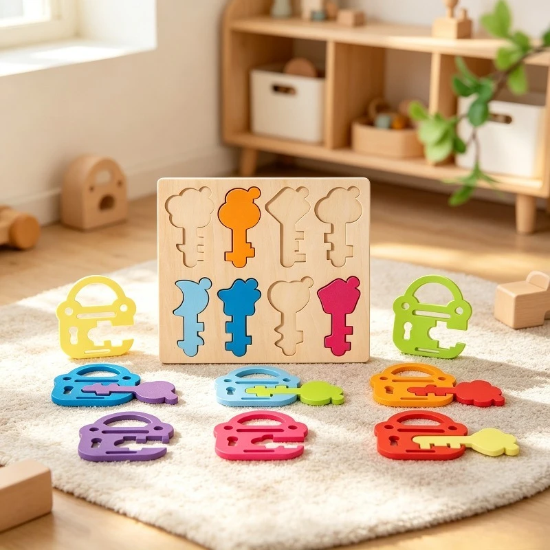 Key Matching Training Puzzle Toy, Kids Color Cognition, Kindergarten Hands-on Brain Development Educational Toy