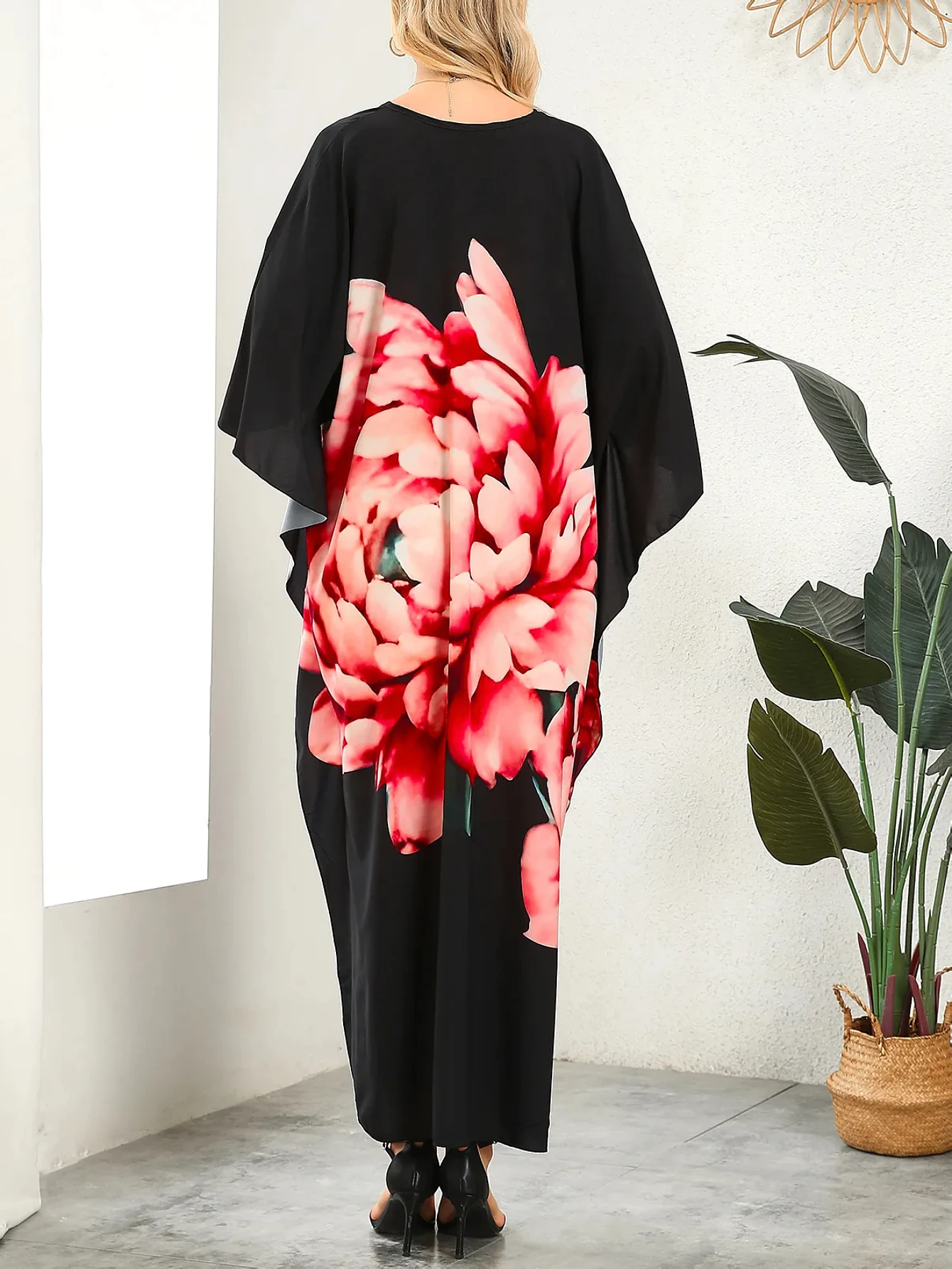 Kaftan Dress for Women,Plus Size Hawaiian Batwing Sleeve Beach Cover Up Summer Swimsuit Dresses