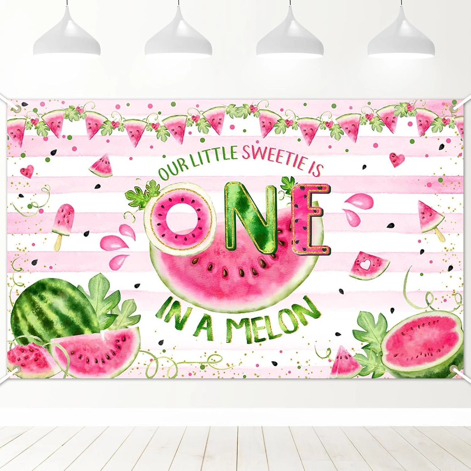 البطيخ 1 عيد ميلاد الوردي والأبيض المشارب البطيخ الخلفيات الكمبيوتر طباعة لوازم الحفلات خلفيات استوديو التصوير الفوتوغرافي