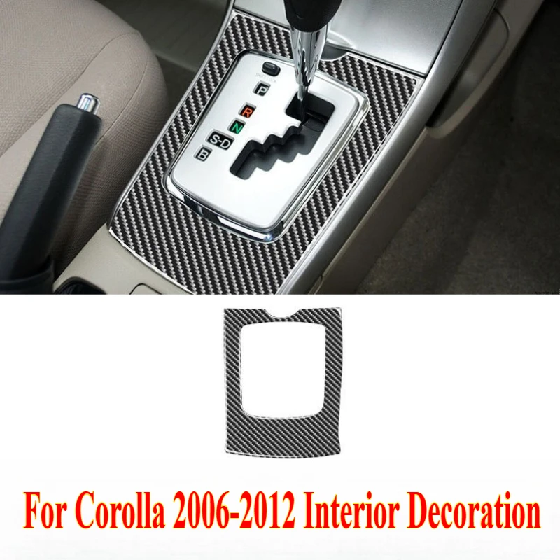 

1PCS Car-styling Carbon Fiber Center Control Gear Shift Panel Frame Cover Trim for Corolla 2006-2012 Interior Decoration