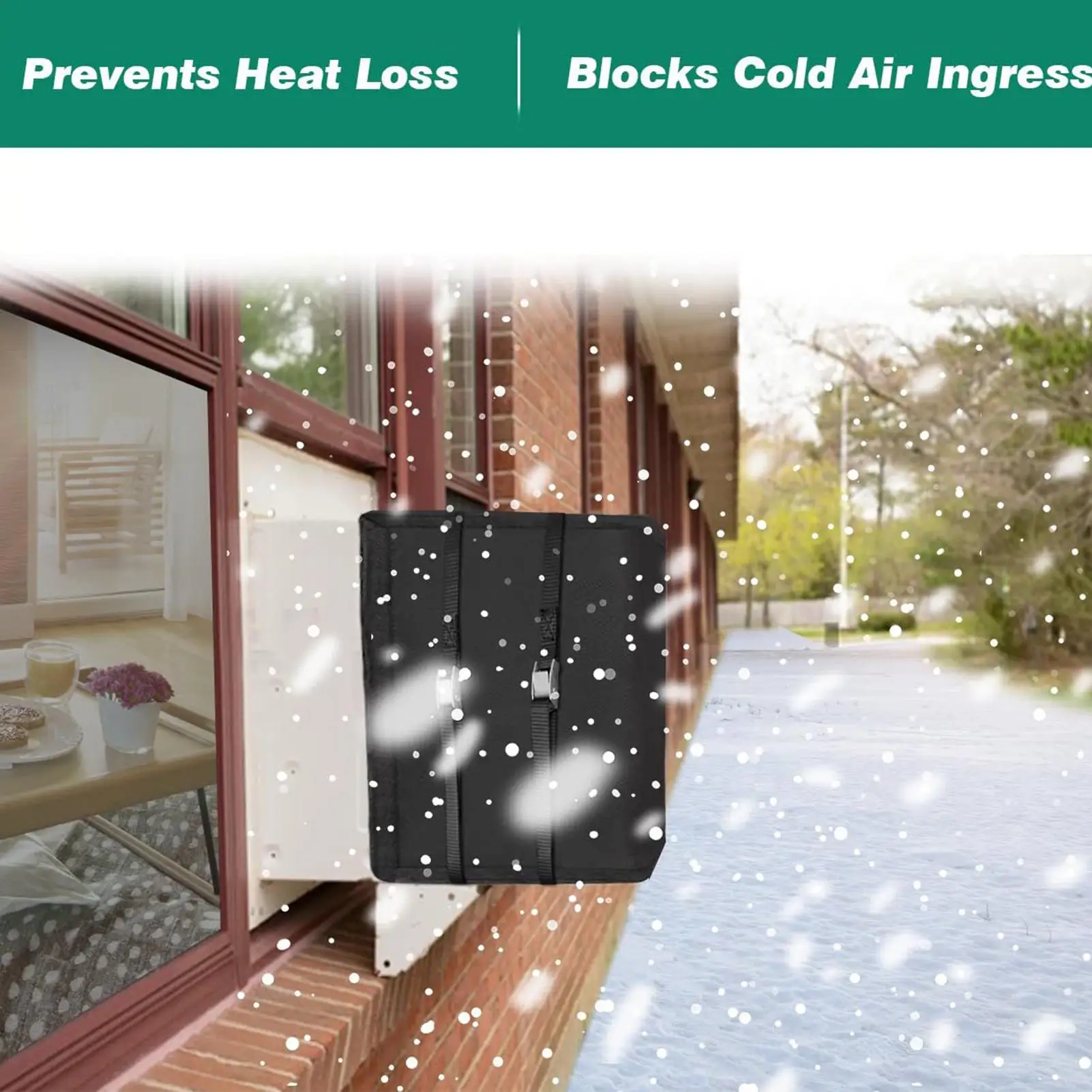 

Крышка кондиционера, зимняя уличная крышка переменного тока, водонепроницаемая с регулируемыми пряжками, изолированный защитный барьер для конденсатора