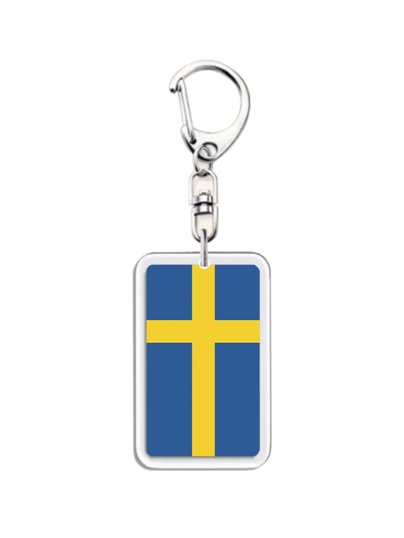 1PC Acryl Schweden Flagge Schlüsselanhänger Mode Kreative Party Geschenk Souvenir