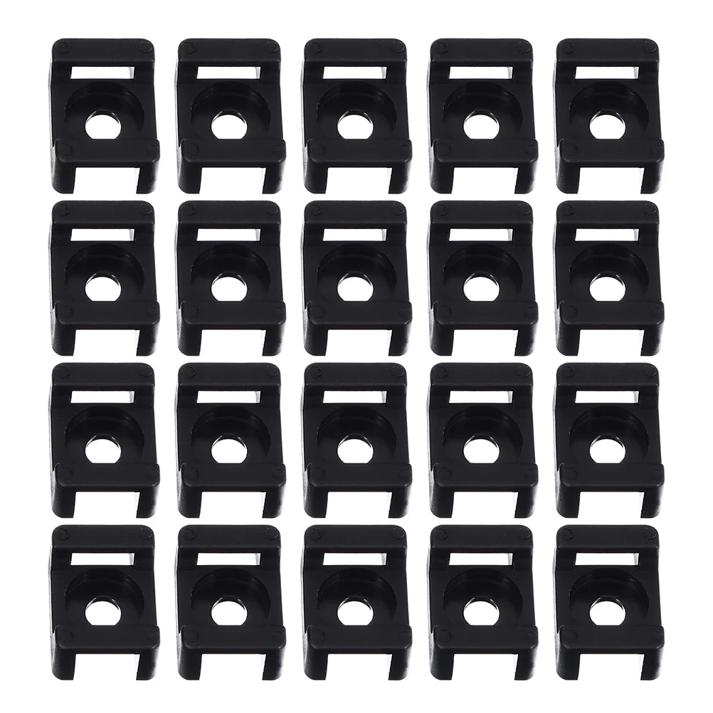 100 Pcs Cable Tie Holder Wire Management Zip Cord Clips Screw Mount Base Clamps Nylon Ties