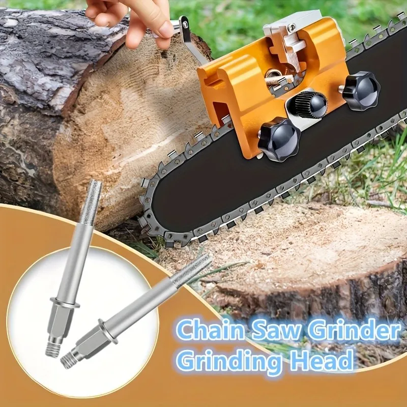 

2pc Heavy-Duty Manual Grinding Heads - Diamond-Coated, for Chainsaw/Lawn Mower Sharpening, Portable