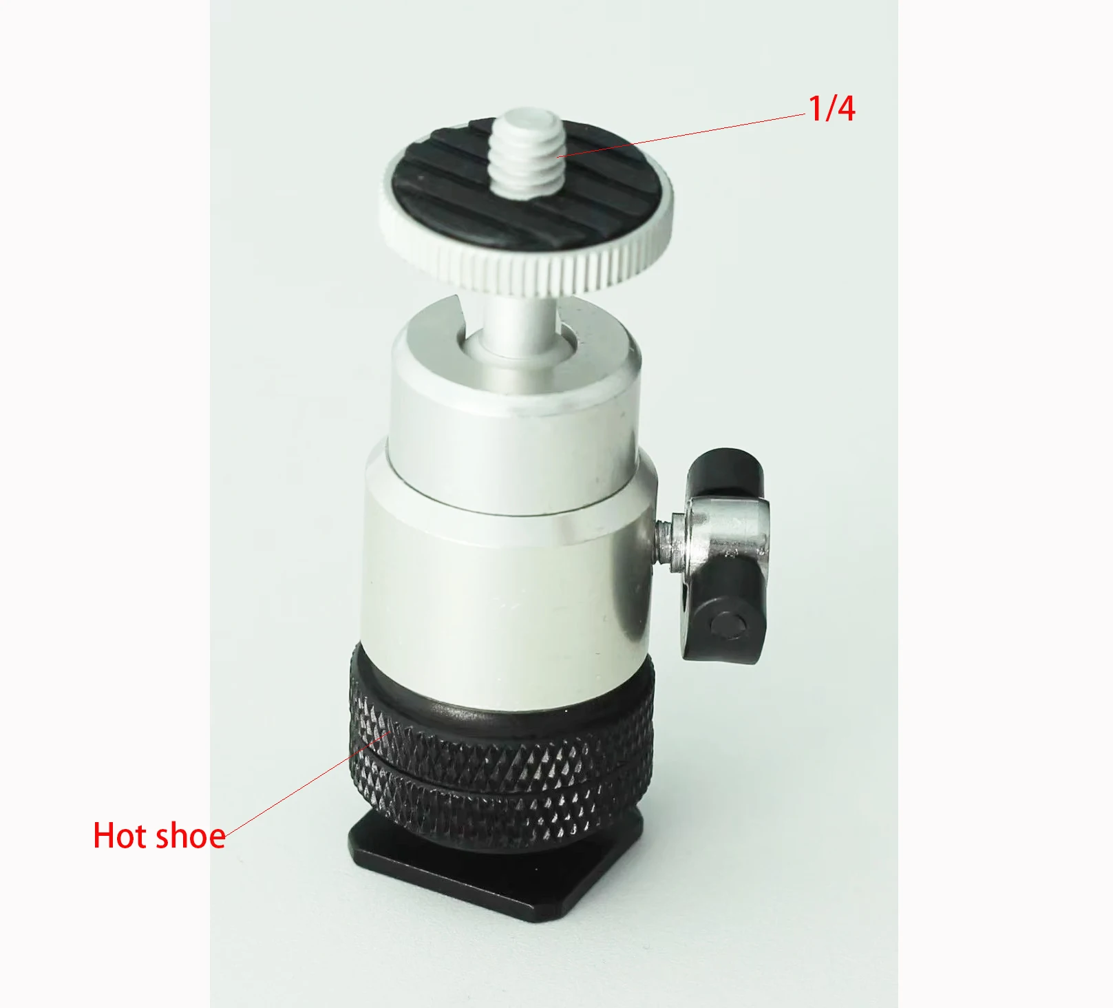 1 × رأس كرة صغيرة مع قفل وساخن كاميرا مراقبة وجبل حذاء فلاش ، محول رأس كرة حذاء بارد ، 20 قطعة