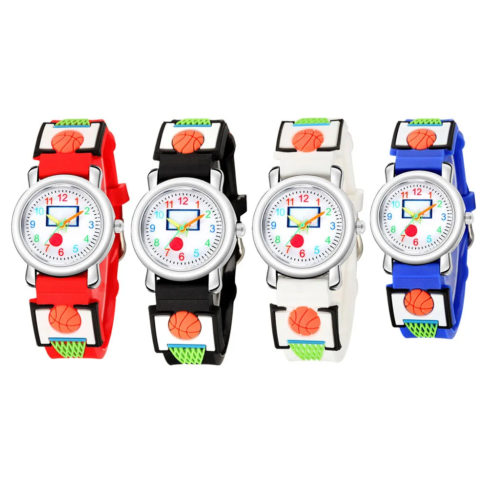 1PC 3D ووتش الكرتون كرة السلة تصميم ضوء دائم كوارتز ساعة اليد للهدايا وقت رائع