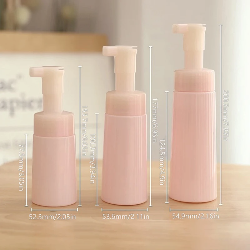 100/150/200ml Foaming Bottle Portable Cleanser Mousse Empty Refillable Bottles With Dust Cover PET Tapered Soap Pump Bottles