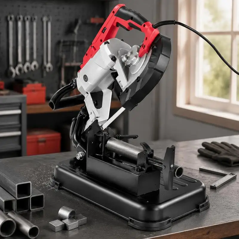Scie à ruban avec capacité de coupe de 12,7 cm, lame de scie en acier de 1100 W 10 A, scie à fer avec capacité de coupe maximale de 127 mm (sans base), échelle de vitesse de 137,8 à 472,4 pieds par minute, machine à scier à ruban pour métal