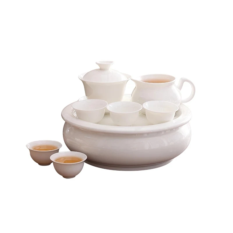 8pcs Set, Bone China Kung Fu Tea Pot and Cup Ceramic Ceremony Japanese Gong Chinese Wedding Set