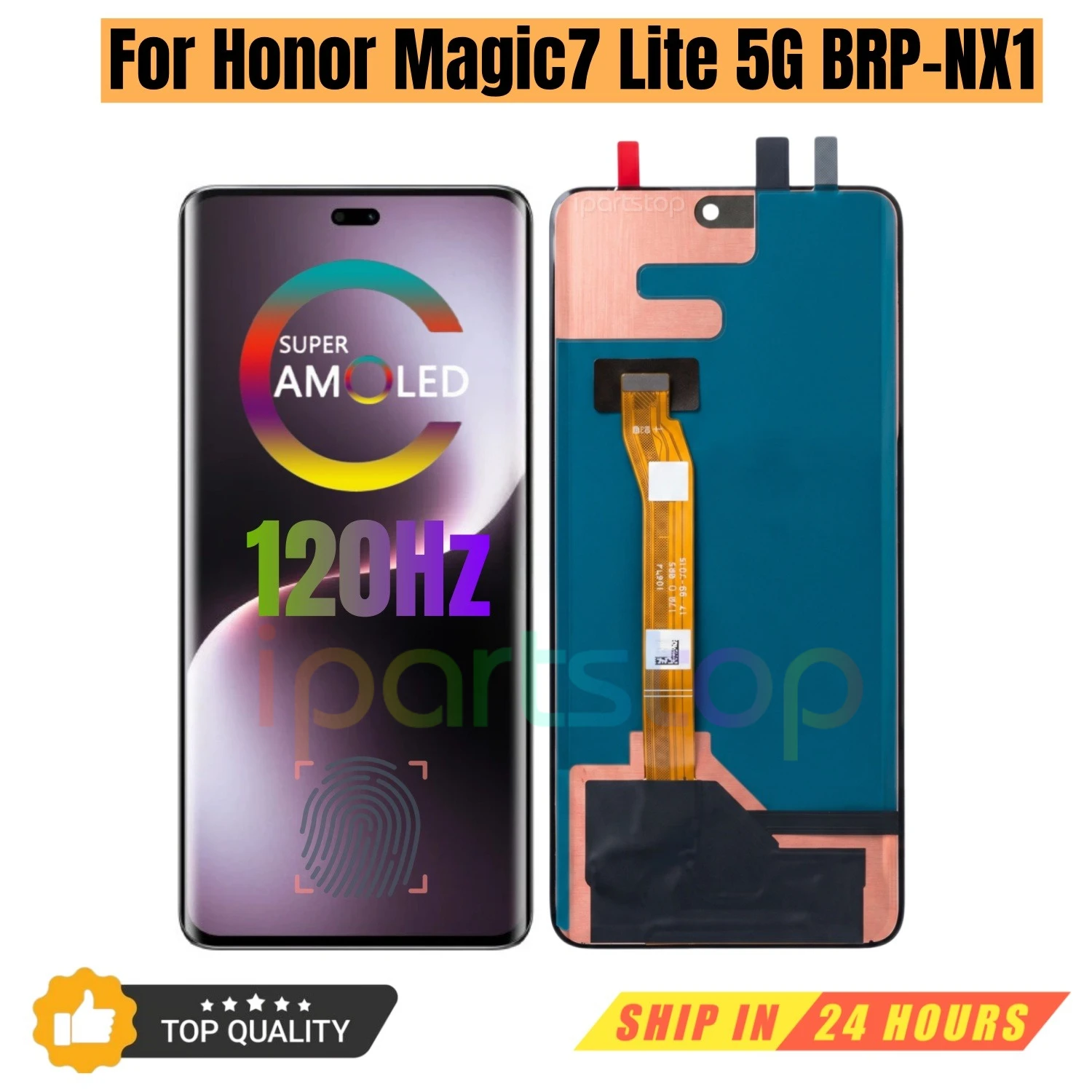iparts-replacement-new-display-for-honor-magic7-lite-5g-brp-nx1-120hz-amoled-touch-screen-digitizer-with-frame-assembly-oem