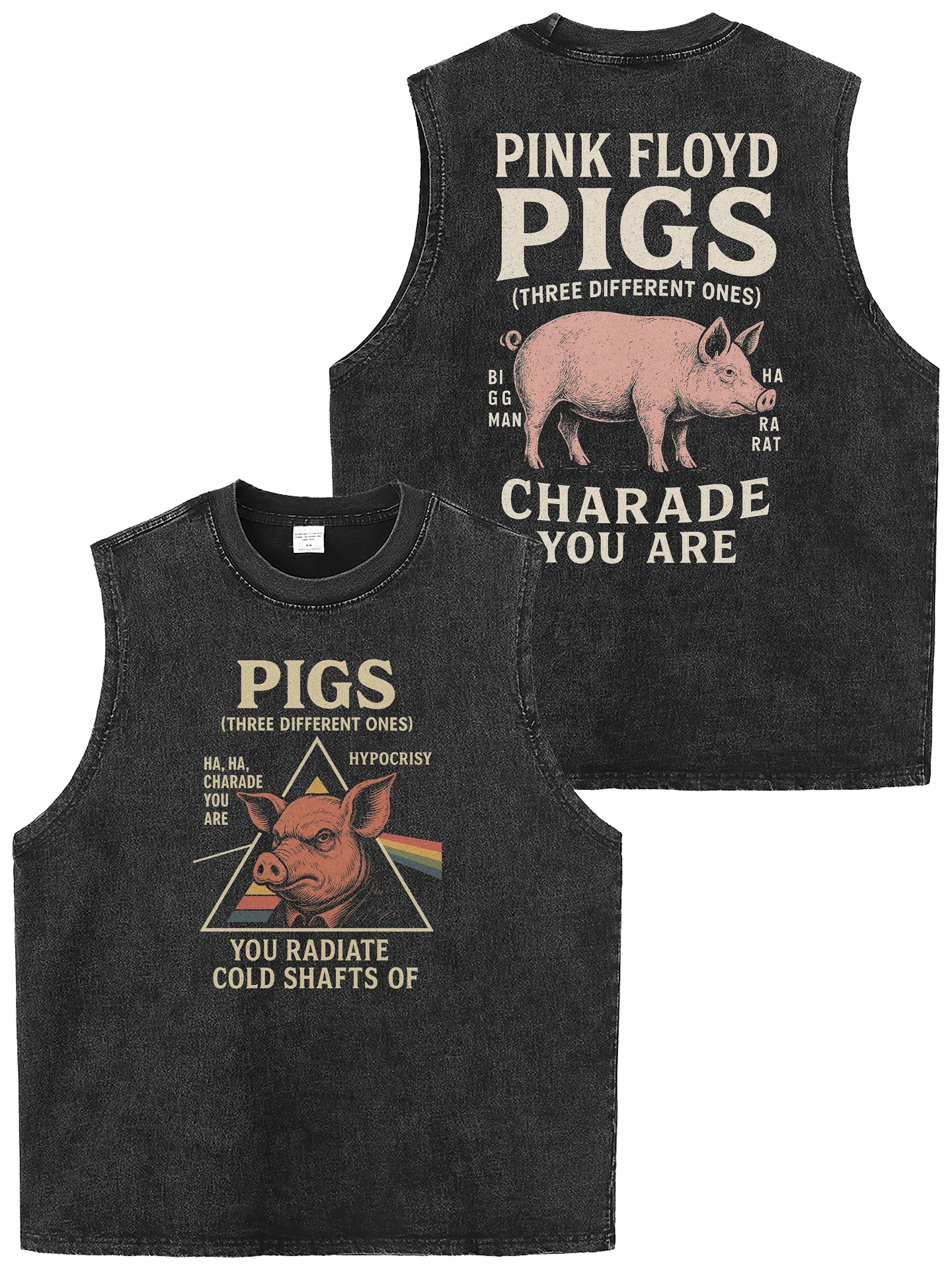 Retro American Washed Loose Rock Band Sleeveless T-Shirt Tank Top Unisex Breathable Cotton Casual Fashion Summer Clothing