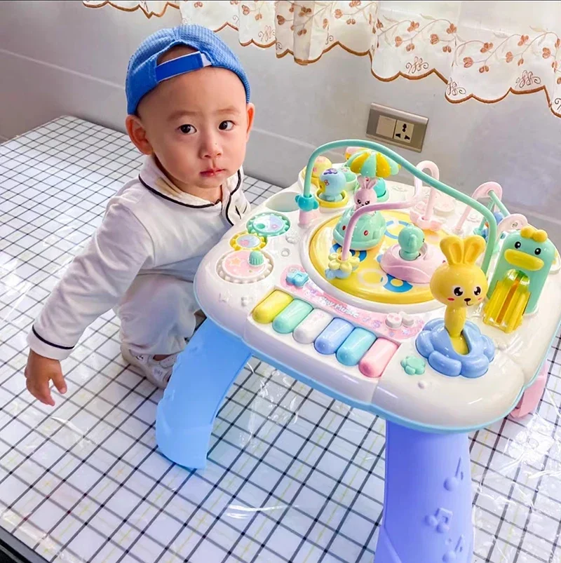 Baby Activity Table Music Box Educational Toys Games For Babies Baby Toys With Music And Lights Interactive Synthesizer Learning