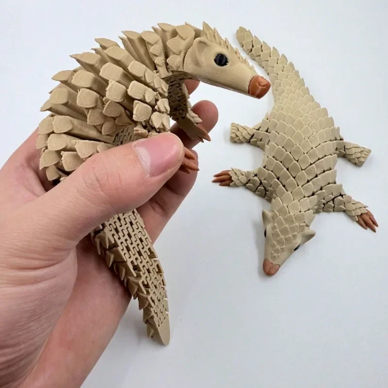 Creative 3D Printed Toy Pangolin with Movable Joints - Decorative Statue Model for Desk Ornament & Collectible Display