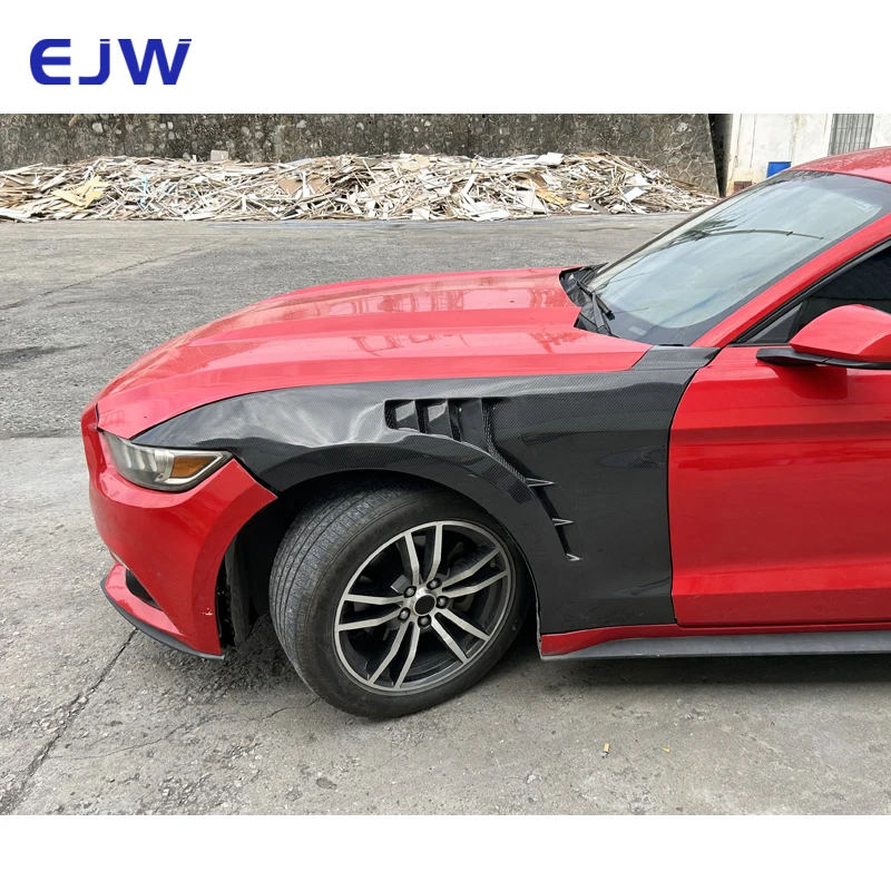 

For 15-17 Ford Mustang Carbon Fiber Side Fender Blades, High Quality Air Mouth, Carbon Fiber Front Bumper Side Guard Decoration