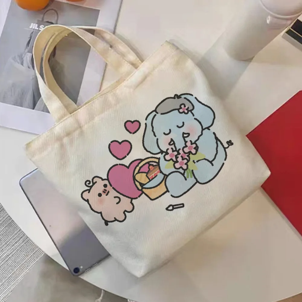 Cute Astronaut Canvas Tote Bag Canvas Big Capacity Mini Handbags Cartoon Lunch Bag Picnic